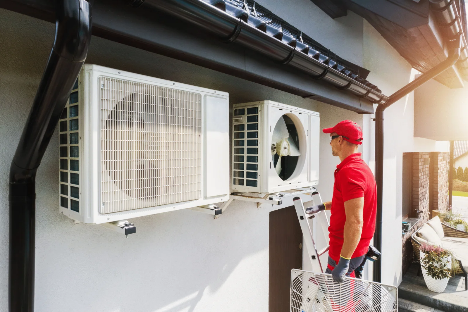 Outdoor air conditioning units serviced by EcoTemp