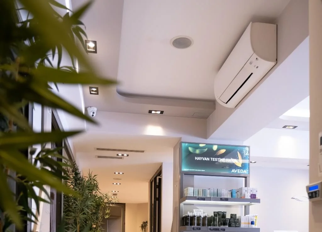 Air conditioning unit installed in a living room