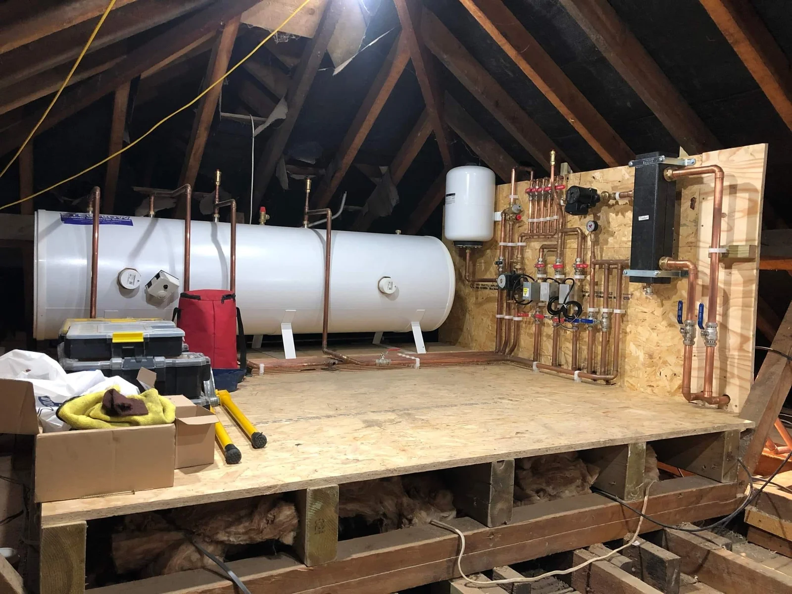 Loft heating system installation